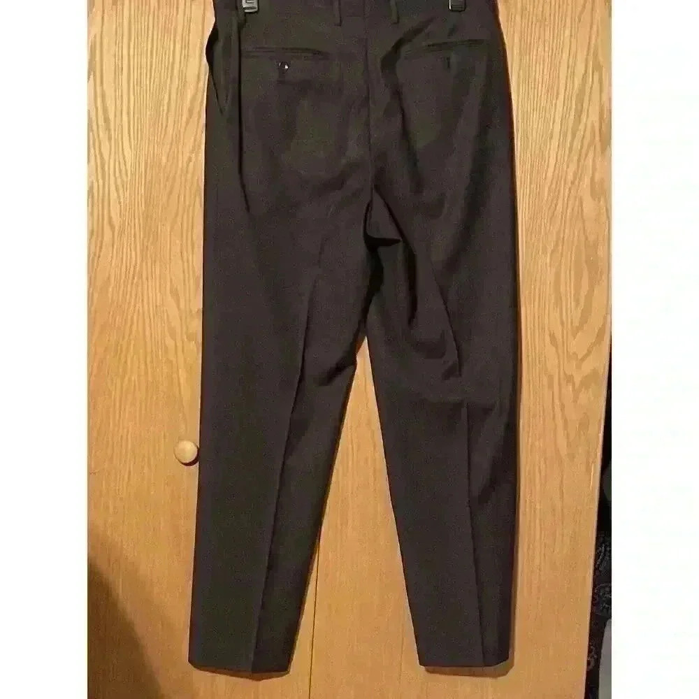 Men's BARONI Super 150'S Wool Dress‎ Pants Size 36R Dark Charcoal